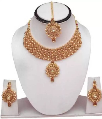 DTI Fashion Mother of Pearl, Alloy Gold-plated Gold Jewellery Set(Pack of 1)