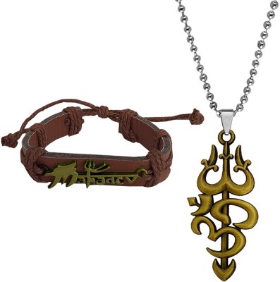 Shiv Jagdamba Metal, Zinc, Leather, Stainless Steel Rhodium Bronze Jewellery Set(Pack of 1)