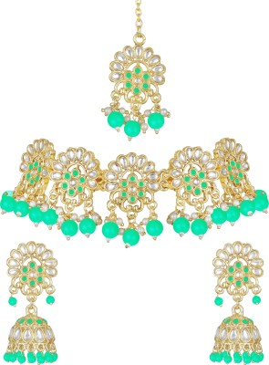 Atasi International Alloy Gold, Green Jewellery Set(Pack of 1)