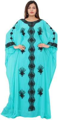 Classic Fashion Embroidered Georgette Chiffon Blend Women Kaftan