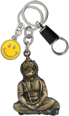 SHOKY LOOKS Double Side Hanuman Ji With Smiley Hanging Lock Key Chain