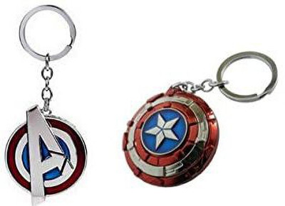 Dominion Care Avengers Superhero Captain America Shield Keyrings & Keychains Combo Pack of 2 Key Chain