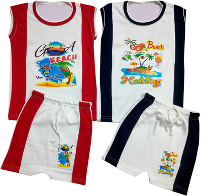 Siddhi Enterprises Baby Boys & Baby Girls Casual T-shirt Shorts(RED)