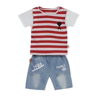 Bold N Elegant Baby Boys & Baby Girls Casual T-shirt Shorts(Red, White, Blue)