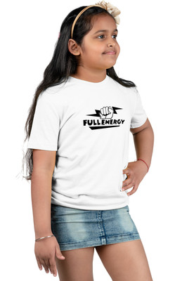 CHOMBOOKA Boys & Girls Solid Cotton Blend Regular T Shirt(White, Pack of 1)