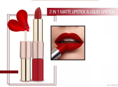 KAIASHA MATTE LIPS LONG LASTING GLOSS MATTE LIPSTICK 2 IN 1 (RED)(RED, 10 g)