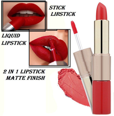 KAIASHA PROFESSIONAL MATTE LIPS LONG LASTING GLOSS MATTE LIPSTICK 2 IN 1(RED, 10 g)