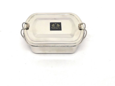 Nyra ® Stainless Steel Food Pack Lunch/Tiffin Box for School/Office with Locking Clip 2 Containers Lunch Box(607 ml)