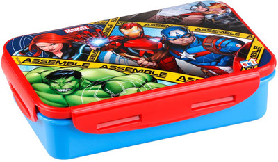 SKI Assemble Cartoon Printed Lock & Seal Plastic Lunch Box for Kids 2 Containers Lunch Box(800 ml)