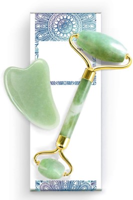 SWISS WONDER Jade Face Massager Nephrite Guasha Jade Roller Massage Tools-X17 Jade Face Massager Nephrite Guasha Jade Roller Massage Tools Massager(Green)