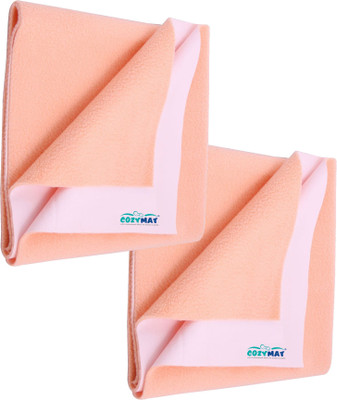 COZYMAT Fleece Baby Bed Protecting Mat(Peach, Small, Pack of 2)