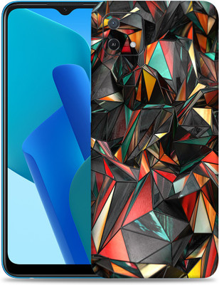 SkinoMania Oppo-A16e Mobile Skin(Multicolor Polygon-Red)