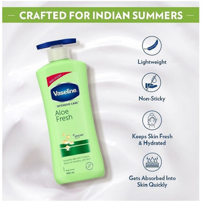 Vaseline Aloe Fresh Intensive Care Body Lotion 400ml Pack1(400 ml)
