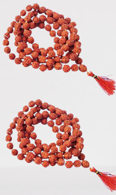 Janki Retails Original 5 Mukhi Rudraksha Natural 9mm Beads Japa Mala Gold-plated Plated Brass Necklace