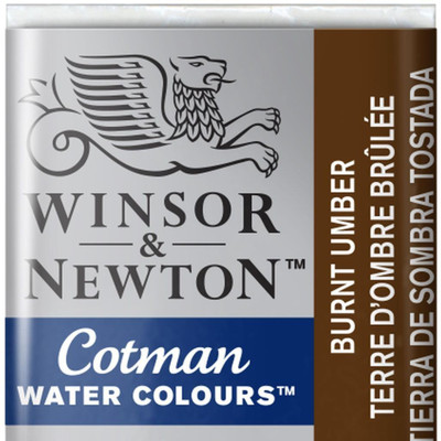 Winsor & Newton Cotman Water Colour Half Pan - Burnt Umber (076)(Set of 1, Brown)