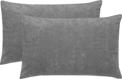 Mattress Protector Plain Cotton Filled Zipper Standard Size Pillow Protector(2, Grey)