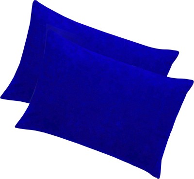 Mattress Protector Plain Cotton Filled Zipper Standard Size Pillow Protector(2, Navy Blue)