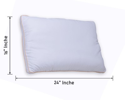 AYKA AYKA_DOUBLE_CORD_16*24_PILLOW Microfibre, Polyester Fibre Solid Sleeping Pillow Pack of 1(White)