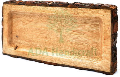 ADA Handicraft Pakka Sheesham Wooden Serving Tray, Handmade & Handcrafted Tray, Rectangular Wooden Platter Tray