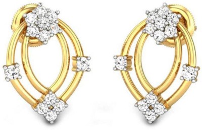 Candere by Kalyan Jewellers Cubic Zirconia Collection Yellow Gold 14kt Cubic Zirconia Stud Earring