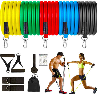 TIMA Resistance Toning Tube Set Pilates Training Men Women Exercise Guide Included Resistance Tube(Multicolor)