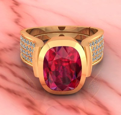 Sidharth Gems 92.5 Sterling Silver Gold Ring Ruby (Manik) 7.25 ratti Natural Ruby Sterling Silver Ruby Sterling Silver Plated Ring