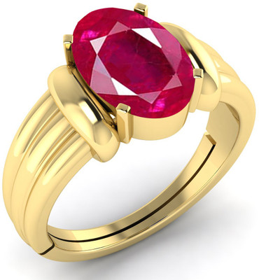 TODANI JEMS 9.25 Ratti Natural Ruby Manik Birthstone/Astrology/Rashi Ratan Adjustable Brass Ruby Ring