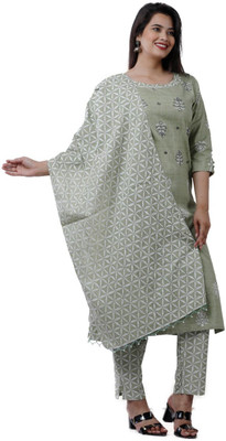 Allure Motifs Embroidered Kurta, Trouser/Pant & Dupatta Set