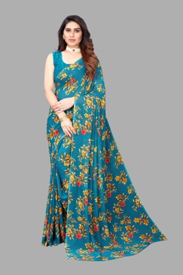 VJ FASHION Printed Daily Wear Georgette Saree(Green)