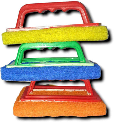 Variety Mart Floor Scrubs With Handle 3 pcs Combo Scrub Pad(Small, Pack of 3)