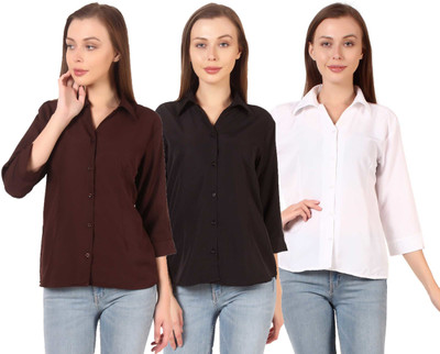 SHANAYA MODA Women Solid Casual Multicolor Shirt(Pack of 3)
