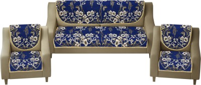 AK Decor Cotton Floral Sofa Cover(Blue Pack of 10)