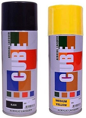 CUBE Black Spray Paint 450 ml(Pack of 2)