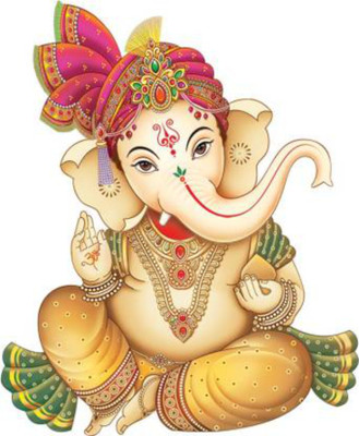 Saiii Designs 3 cm Ganesha Self Adhesive Sticker(Pack of 1)