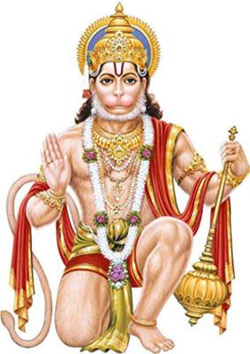 Saiii Designs 3 cm hanuman ji Self Adhesive Sticker(Pack of 1)