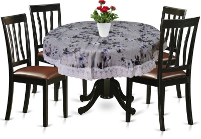 Heart Home Floral 4 Seater Table Cover(Grey, PVC)