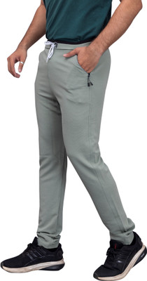 fithub Solid Men Light Green Track Pants