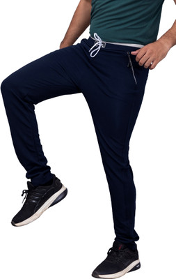 fithub Solid Men Blue Track Pants