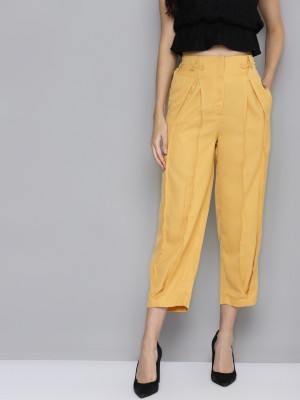 SASSAFRAS Regular Fit Women Yellow Trousers