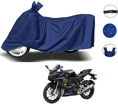 AutoGalaxy Waterproof Two Wheeler Cover for Yamaha(YZF R15 V3 Moto GP Edition BS6, Blue)