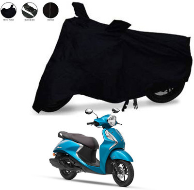 Aamaya Store Waterproof Two Wheeler Cover for Yamaha(Fascino, Black)