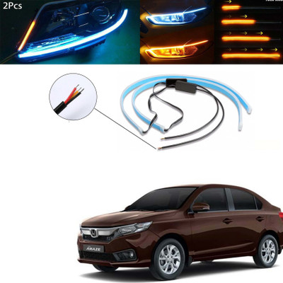 Motopex Stick-on Headlamp Flow LED Sequential Daytime Running Lights for Honda Amaze Car Fancy Lights(White, Yellow)