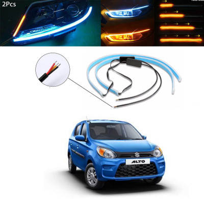 Gadiparts ™ Car Audi Light Flexible Strip DRL White And Yellow LED 01 For Alto k10 Car Fancy Lights(White, Yellow)