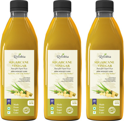 Relishta Sugarcane Vinegar with Mother Vinegar (Pack of 3) Vinegar(3 x 500 ml)