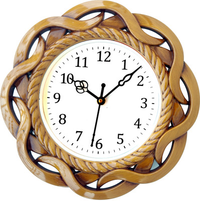 Kerensa Analog 26 cm X 26 cm Wall Clock(Yellow, With Glass, Standard)