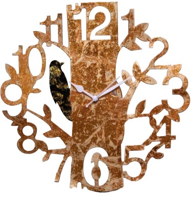 Velgo Hub Analog 30 cm X 30 cm Wall Clock(Gold, Without Glass, Standard)