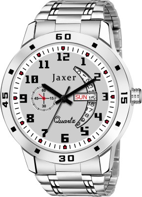 Jaxer JXRM2157 Steel Chain Grey Day & Date Feature Dial Analog Watch  - For Men