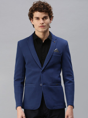 SHOWOFFFF Solid Single Breasted Casual Men Blazer(Blue)