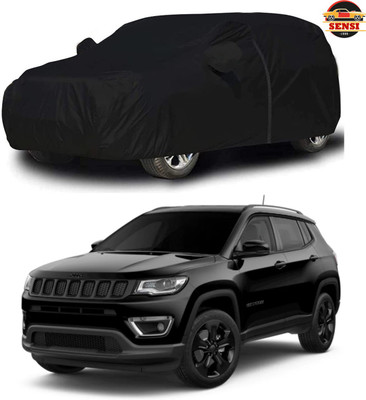 Sensi Car Cover For Jeep Compass (With Mirror Pockets)(Black)