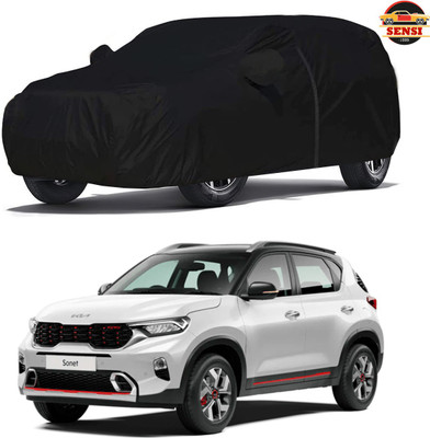 Sensi Car Cover For Kia Sonet (With Mirror Pockets)(Black)